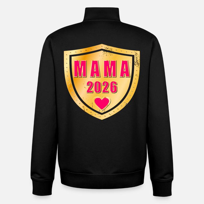 GROSSESSE 2026 MUM - Sweat zippé unisexe en coton bio Stanley/Stella - noir