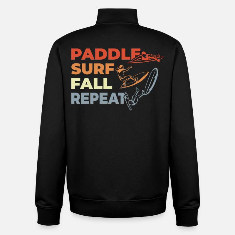 Paddle Surf Répéter - Sweat zippé unisexe en coton bio Stanley/Stella - noir