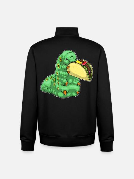 Caterpillar Taco - Sweat zippé unisexe en coton bio Stanley/Stella - noir