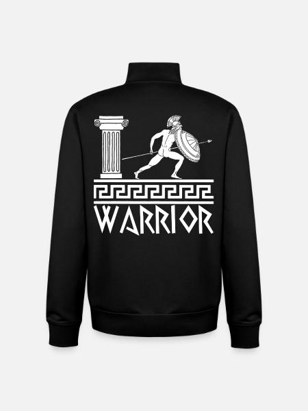 White hoplite Greek warrior - Unisex Organic Zip Sweatshirt by Stanley/Stella - black