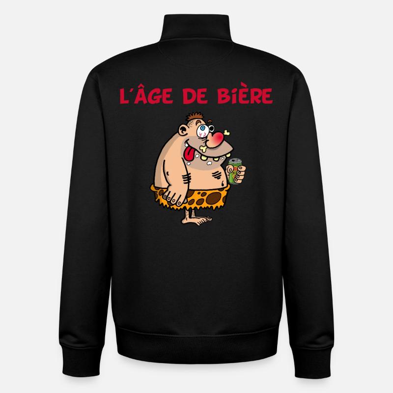 L'âge de bière - Sweat zippé unisexe en coton bio Stanley/Stella - noir