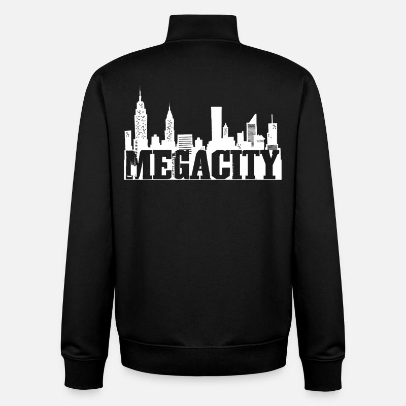 The White Megalopolis - Unisex Organic Zip Sweatshirt by Stanley/Stella - black