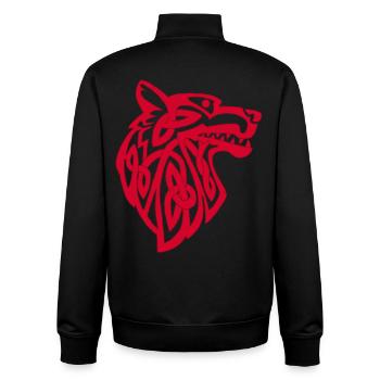 Wikinger Roter Wolf - Unisex Organic Zip Sweatshirt von Stanley/Stella - Schwarz - Hinten - AI Model Male 185 light (185cm)