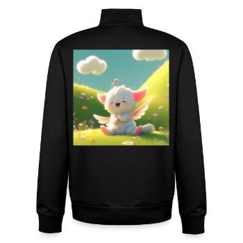 Design  - Unisex Organic Zip Sweatshirt by Stanley/Stella - black - Back - AI Model Male 185 light (185cm)