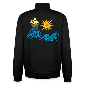 Voyage pour un monde meilleur - Sweat zippé unisexe en coton bio Stanley/Stella - noir - Dos - AI Model Male 185 light (185cm)