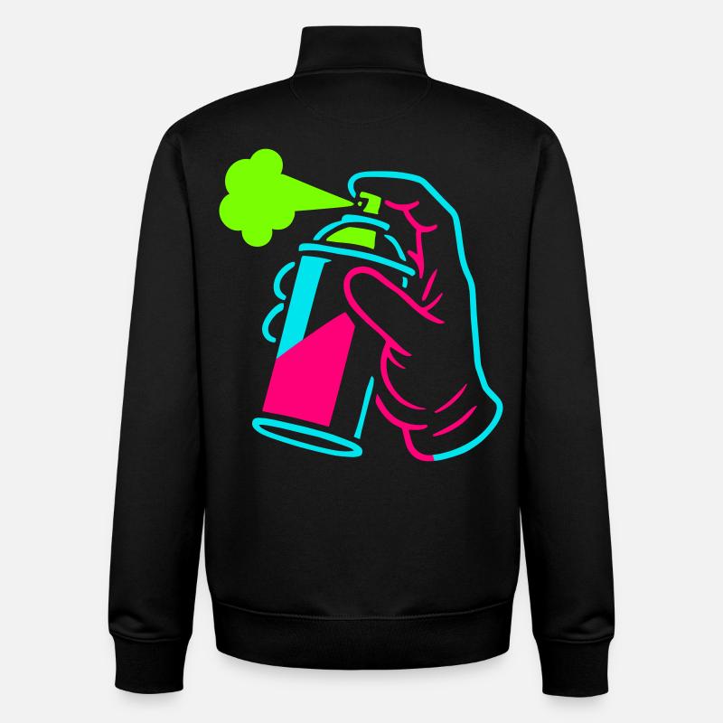 Graffiti Dose im Pop-Art-Style - Unisex Organic Zip Sweatshirt von Stanley/Stella - Schwarz
