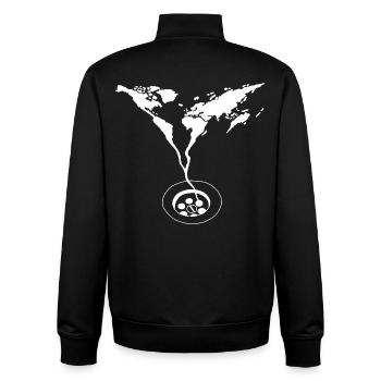 Evakuierung der Welt - Unisex Organic Zip Sweatshirt von Stanley/Stella - Schwarz - Hinten - AI Model Male 185 light (185cm)