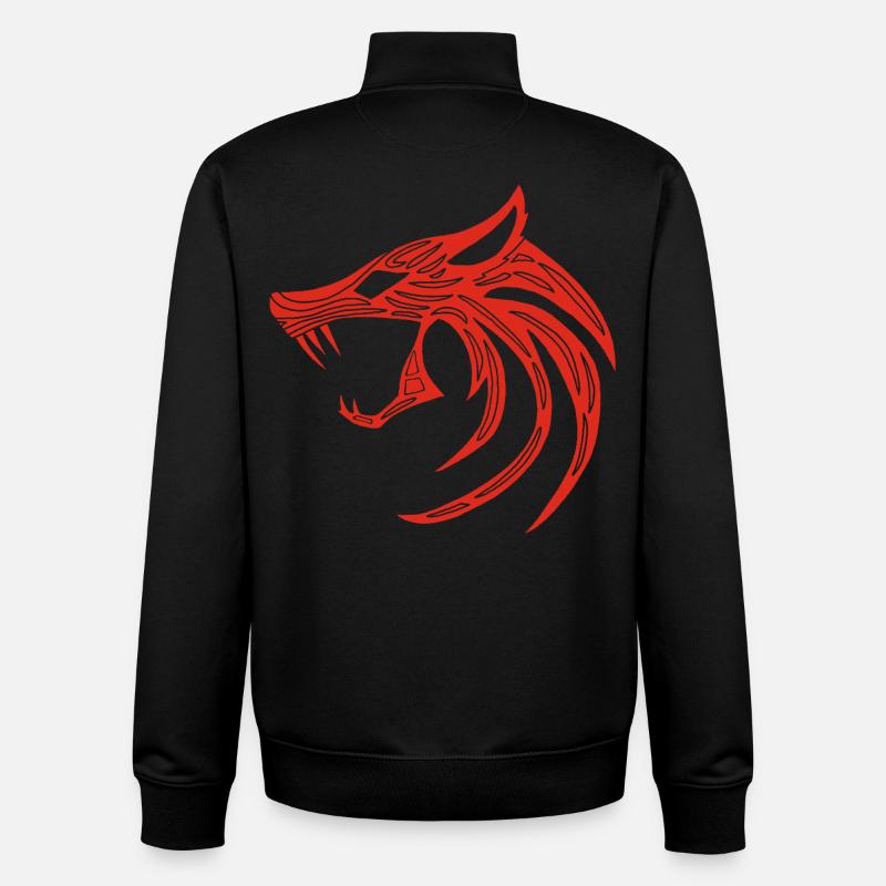 Roter Dämonischer Wolf - Unisex Organic Zip Sweatshirt von Stanley/Stella - Schwarz