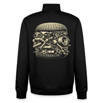 Mechanisches Schrott Vintage Design - Unisex Organic Zip Sweatshirt von Stanley/Stella - Schwarz - Hinten - AI Model Male 185 light (185cm)