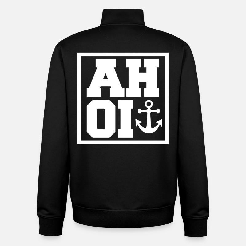 Ahoy marin - Sweat zippé unisexe en coton bio Stanley/Stella - noir