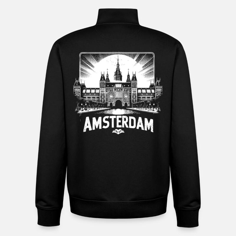 Design de chemise cool d’AMSTERDAM - Sweat zippé unisexe en coton bio Stanley/Stella - noir