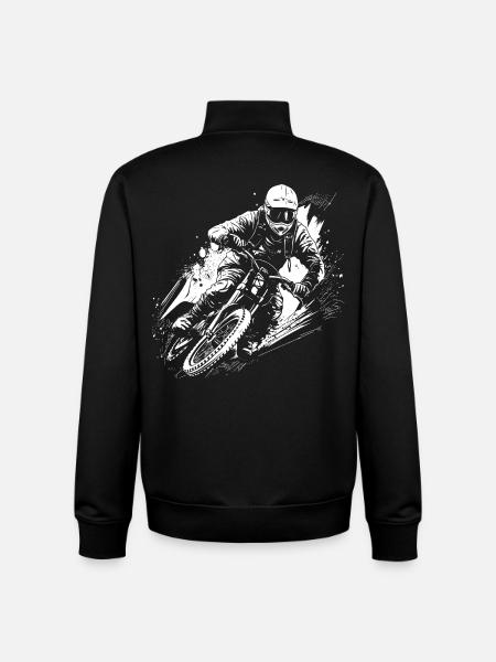 BMX Biker Drawing - Unisex Organic Zip Sweatshirt by Stanley/Stella - black