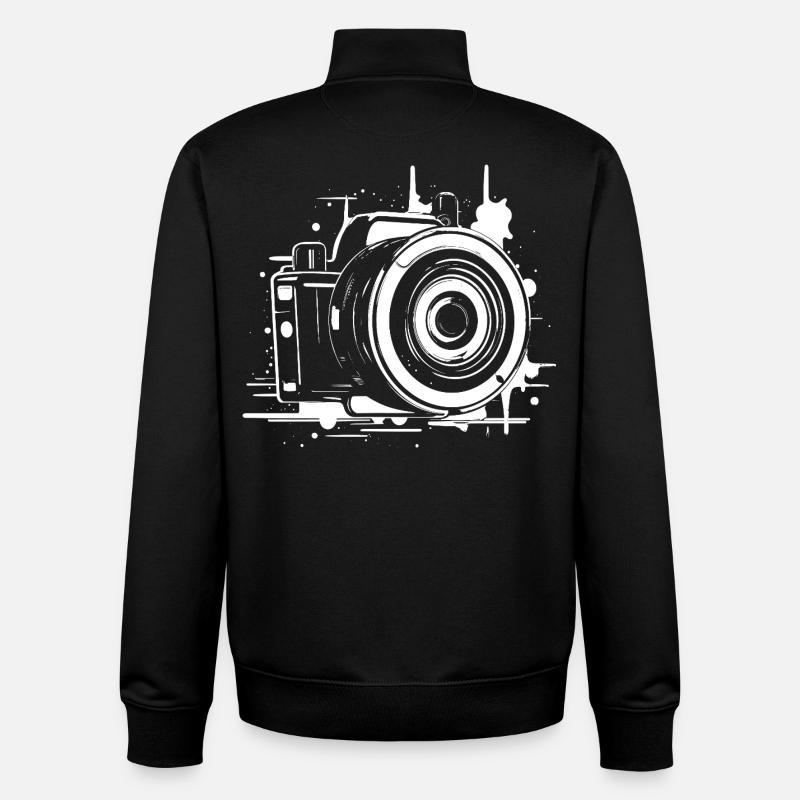Camera - Unisex Organic Zip Sweatshirt by Stanley/Stella - black