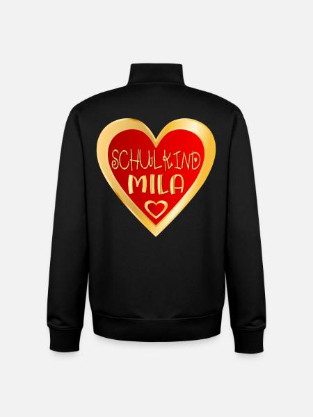 SCHULKIND MILA HERZ - Unisex Organic Zip Sweatshirt von Stanley/Stella - Schwarz