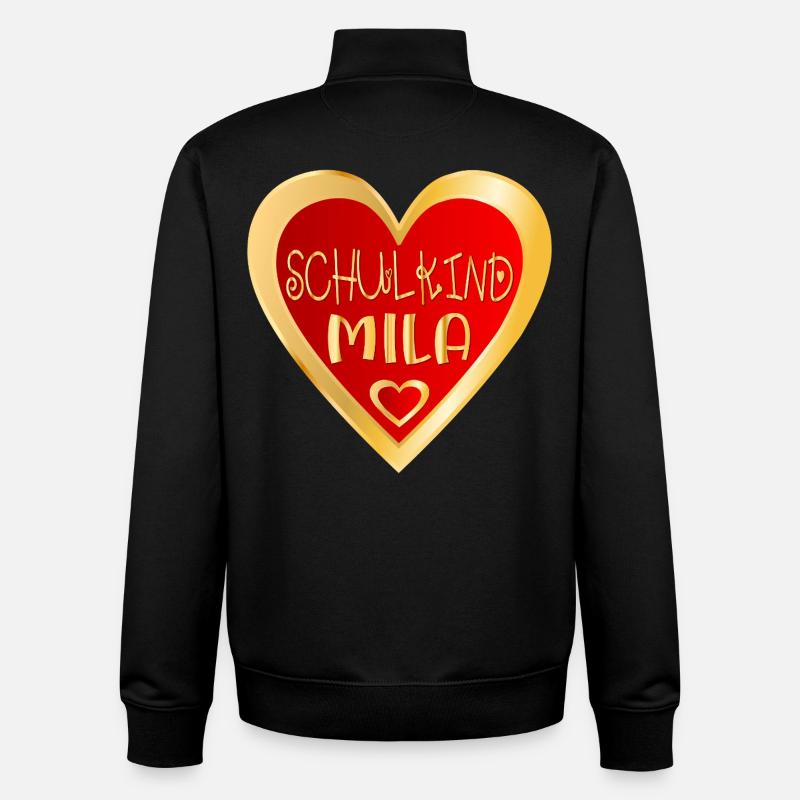 SCHULKIND MILA HERZ - Unisex Organic Zip Sweatshirt von Stanley/Stella - Schwarz