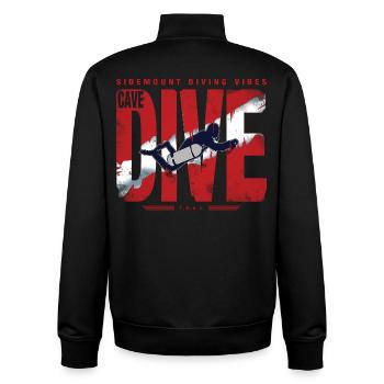 Plongée Cave Diver Graphique - Sweat zippé unisexe en coton bio Stanley/Stella - noir - Dos - AI Model Male 185 light (185cm)