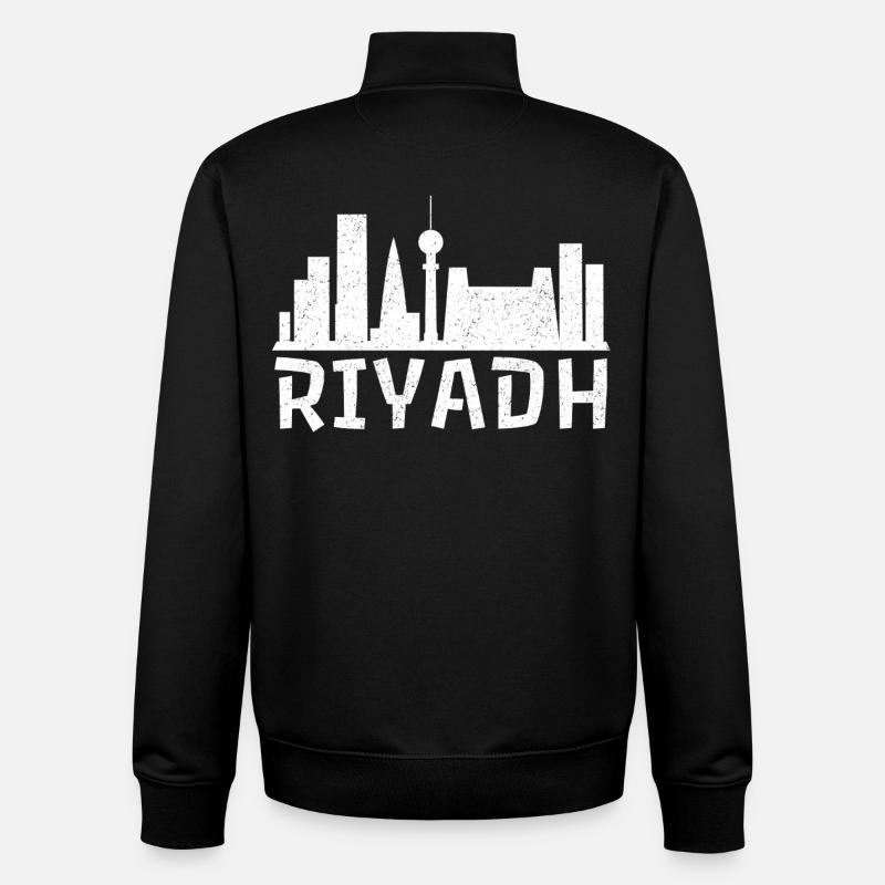 Riyadh Skyline Bold - Unisex Organic Zip Sweatshirt by Stanley/Stella - black