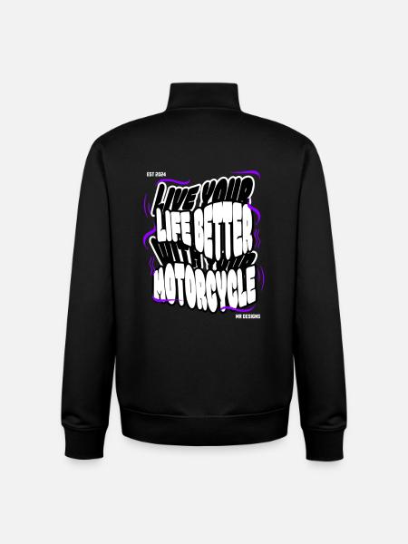 Motorcycle x MR DESIGNS - Unisex Organic Zip Sweatshirt by Stanley/Stella - black