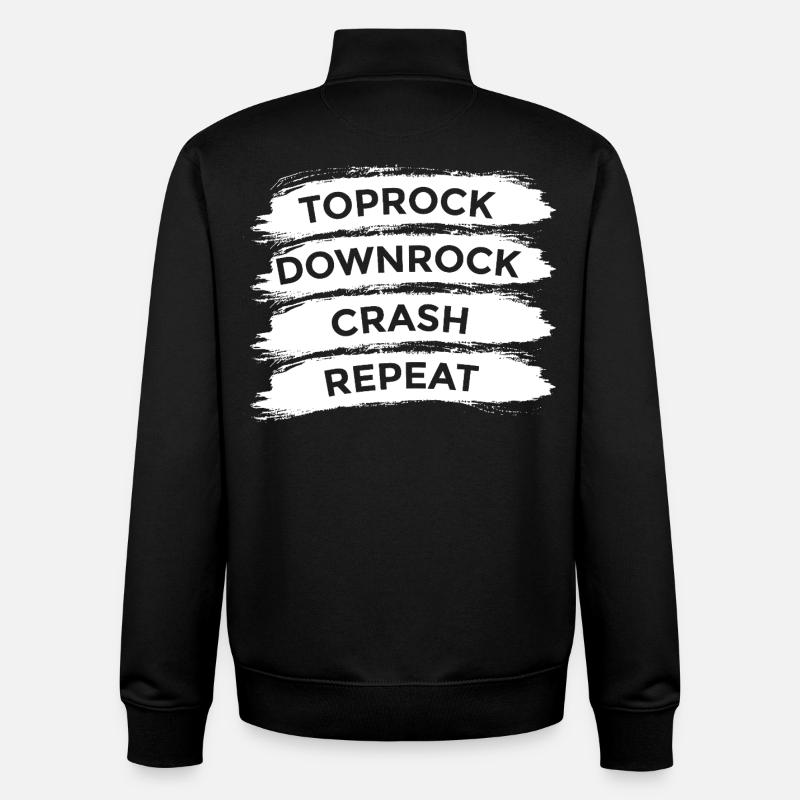 Breakdance Techniques - Sweat zippé unisexe en coton bio Stanley/Stella - noir