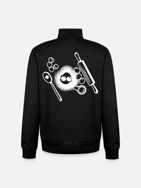 Baking Ingredients Drawing - Unisex Organic Zip Sweatshirt by Stanley/Stella - black