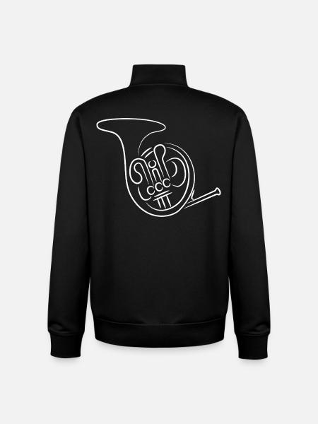 French horn sketch - Unisex Organic Zip Sweatshirt by Stanley/Stella - black