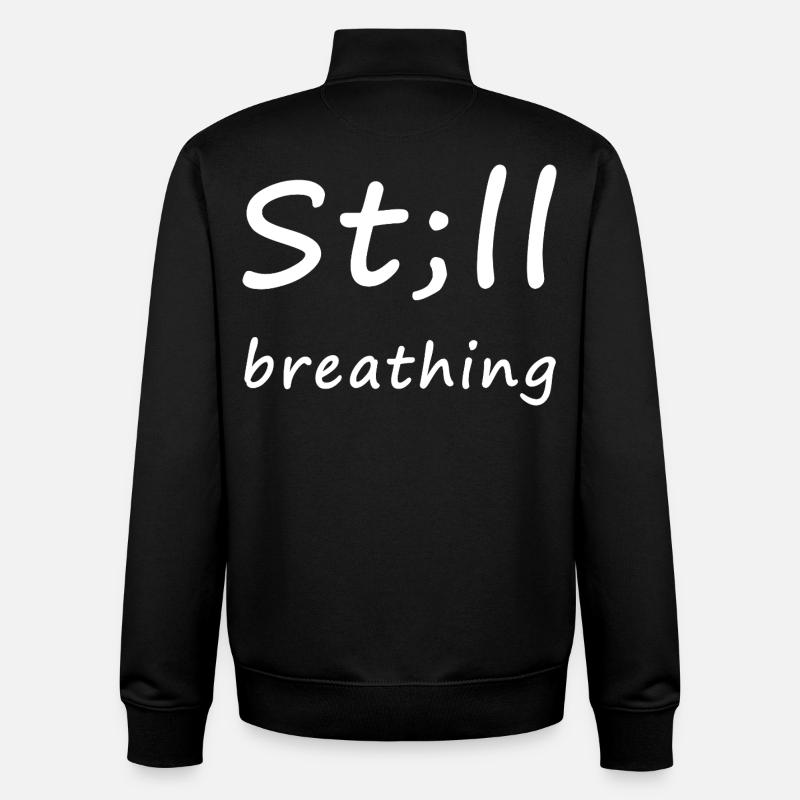 St; ll Breathing – Fighter's Heart - Unisex Organic Zip Sweatshirt by Stanley/Stella - black
