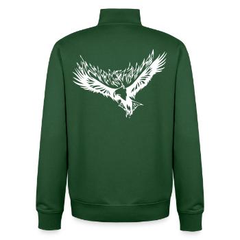 Flame Eagle - Unisex Organic Zip Sweatshirt by Stanley/Stella - bottle green - Back - AI Model Male 185 dark (185cm)