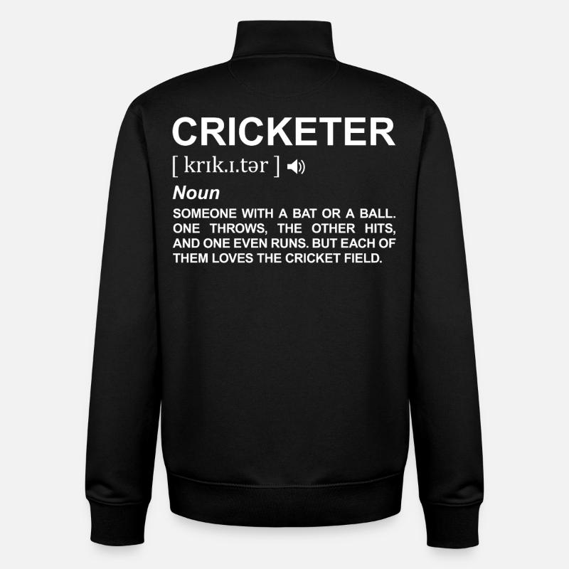 Cricketer Meaning - Unisex Organic Zip Sweatshirt by Stanley/Stella - black