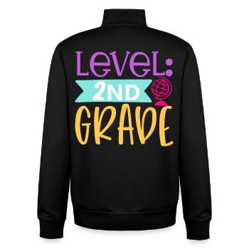 Level 2nd Grade Unlocked - Back to School - Unisex Organic Zip Sweatshirt by Stanley/Stella - black - Back - AI Model Male 185 light (185cm)