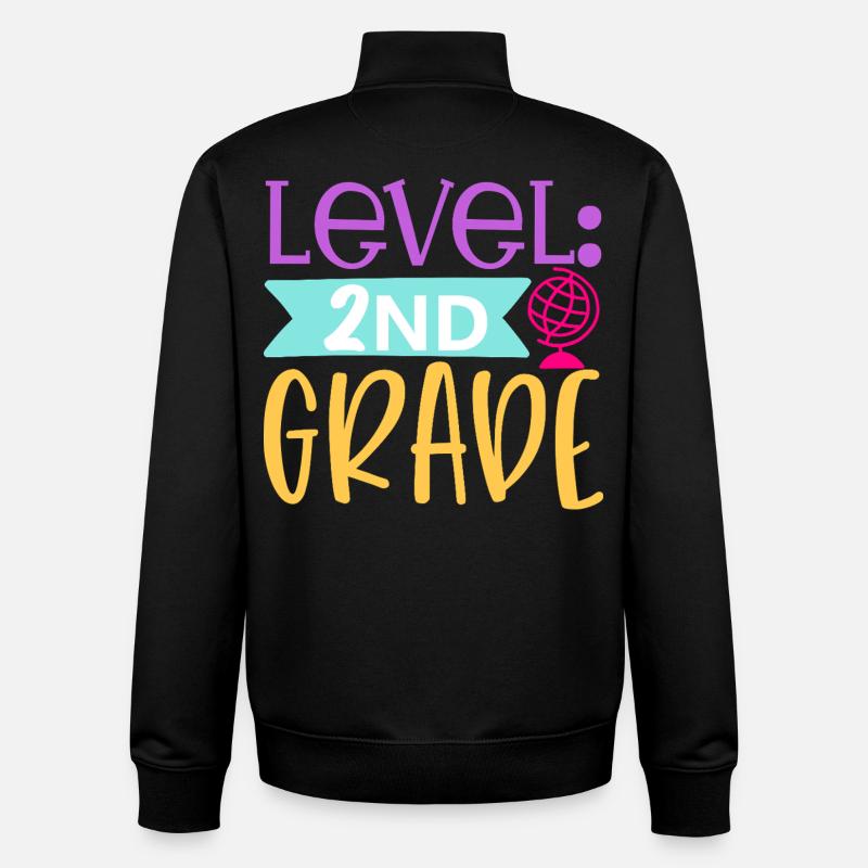 Level 2. Klasse Freigeschaltet - Schulanfang - Unisex Organic Zip Sweatshirt von Stanley/Stella - Schwarz