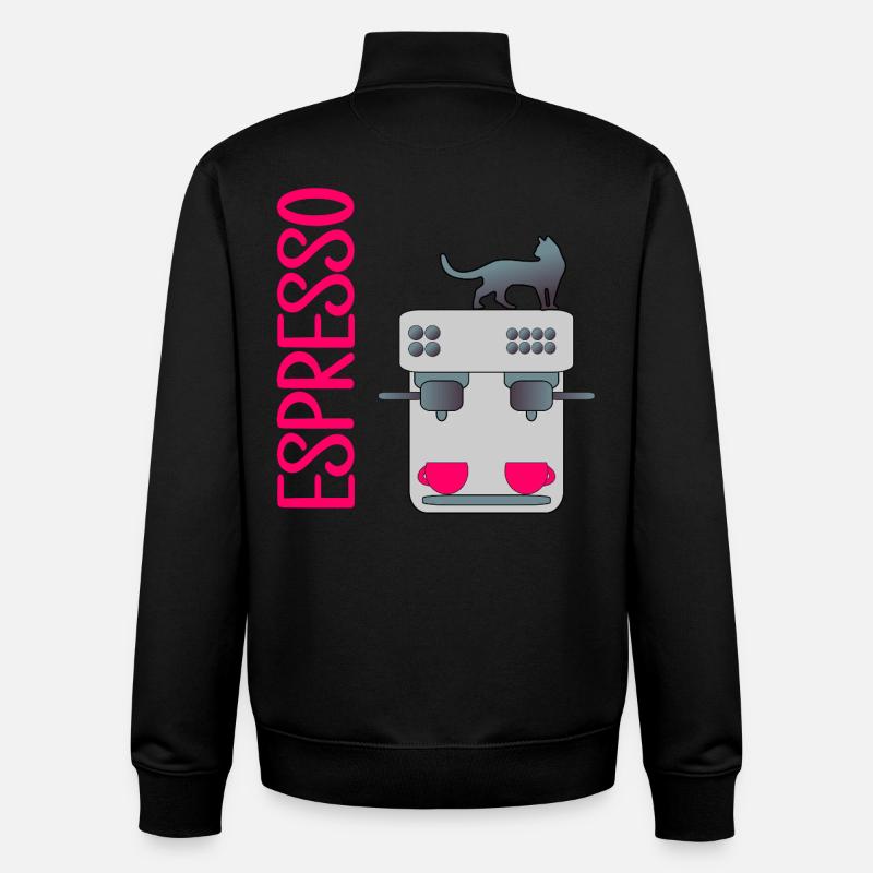 CAFETIÈRE EXPRESSO CHATS - Sweat zippé unisexe en coton bio Stanley/Stella - noir