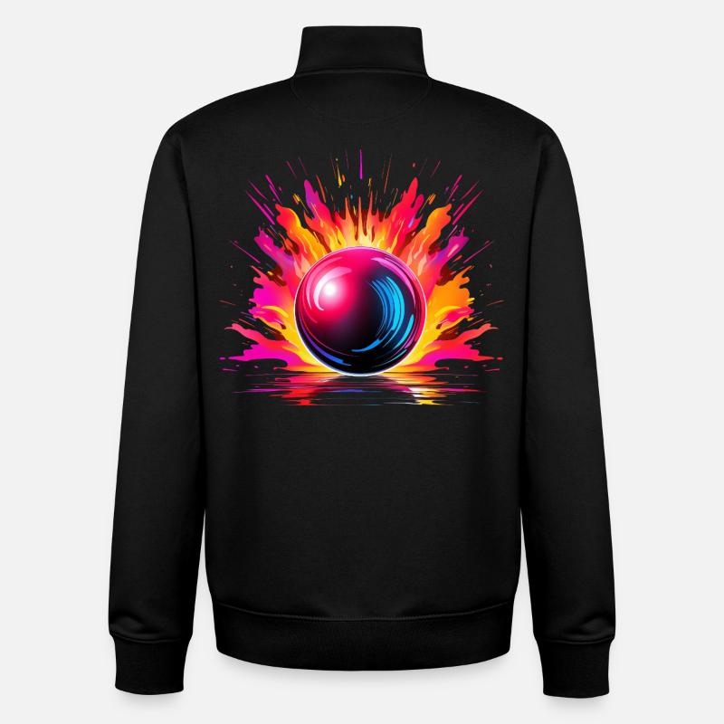 Bowling - Sweat zippé unisexe en coton bio Stanley/Stella - noir