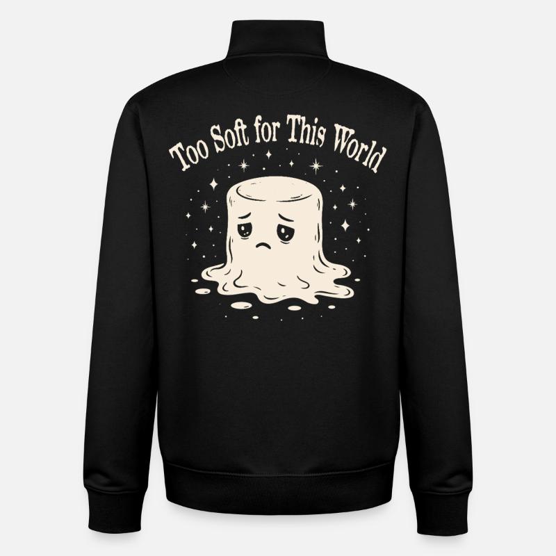 Melancholic Marshmallow - Sensitive & Soft - Unisex Organic Zip Sweatshirt by Stanley/Stella - black