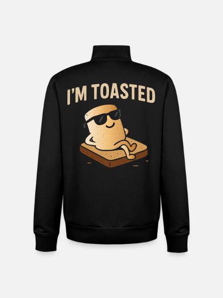 Relaxed Marshmallow - I'm Toasted - Unisex Organic Zip Sweatshirt by Stanley/Stella - black