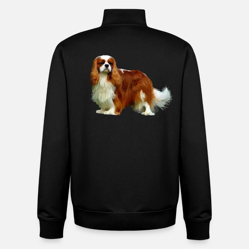 Cavalier King Charles Spaniel - Sweat zippé unisexe en coton bio Stanley/Stella - noir