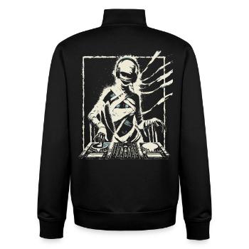 Futuristic DJ with Glitch Effects. - Unisex Organic Zip Sweatshirt by Stanley/Stella - black - Back - AI Model Male 185 light (185cm)