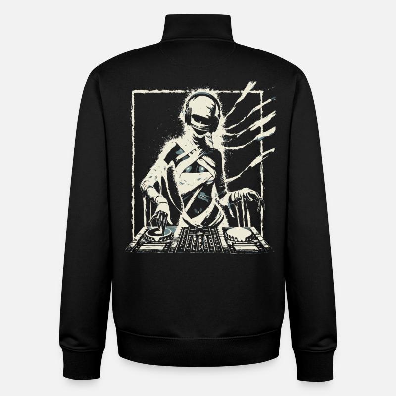 Futuristischer DJ mit Glitch-Effekten. - Unisex Organic Zip Sweatshirt von Stanley/Stella - Schwarz