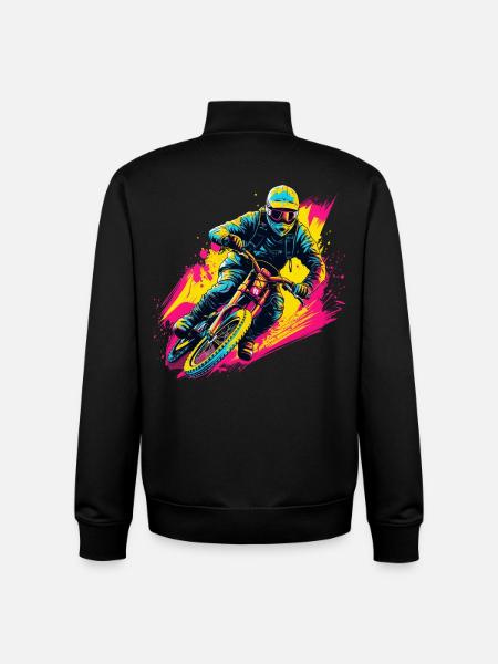 BMX Biker Steamwave - Unisex Organic Zip Sweatshirt by Stanley/Stella - black