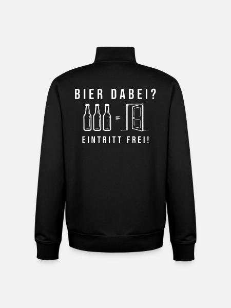 Bier dabei Eintritt frei - Unisex Organic Zip Sweatshirt von Stanley/Stella - Schwarz