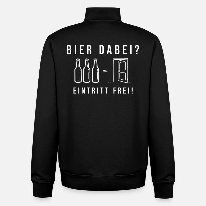Bier dabei Eintritt frei - Unisex Organic Zip Sweatshirt von Stanley/Stella - Schwarz