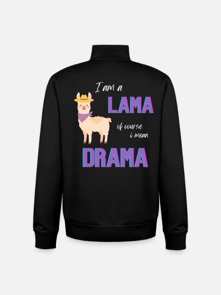 Llama with Hat Saying T-Shirt - Unisex Organic Zip Sweatshirt by Stanley/Stella - black