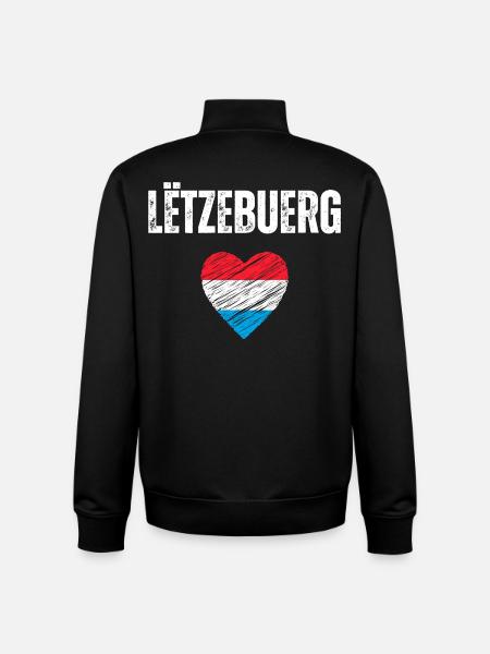 I love Luxembourg, flag of Luxembourg - Unisex Organic Zip Sweatshirt by Stanley/Stella - black