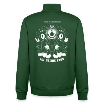 Seeing eyes - Unisex Organic Zip Sweatshirt von Stanley/Stella - Flaschengrün - Hinten - AI Model Male 185 dark (185cm)