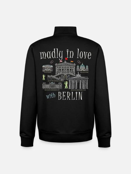 Berlin, Hand Drawing - Unisex Organic Zip Sweatshirt by Stanley/Stella - black