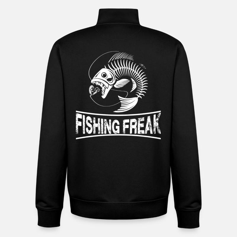 Illustration de squelette de monstre de pêche - Sweat zippé unisexe en coton bio Stanley/Stella - noir