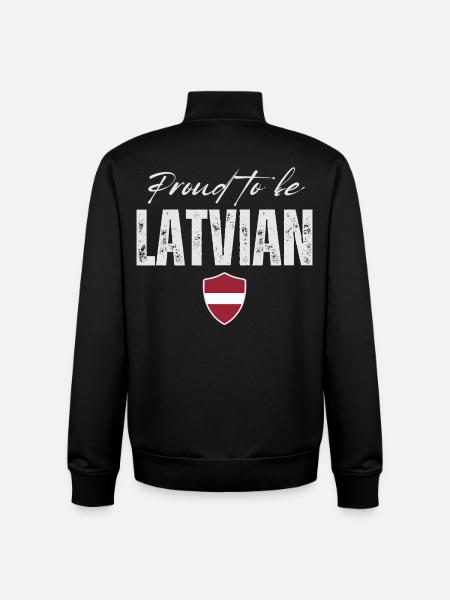 Proud Latvian, Made in Latvia - Unisex Organic Zip Sweatshirt by Stanley/Stella - black