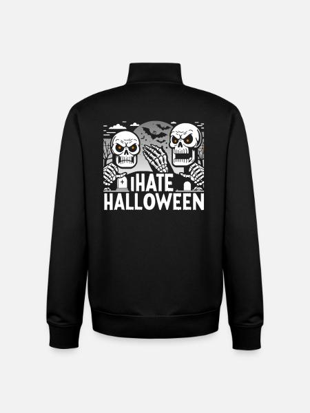 Dark Gothic Halloween Skeleton Design - Unisex Organic Zip Sweatshirt by Stanley/Stella - black