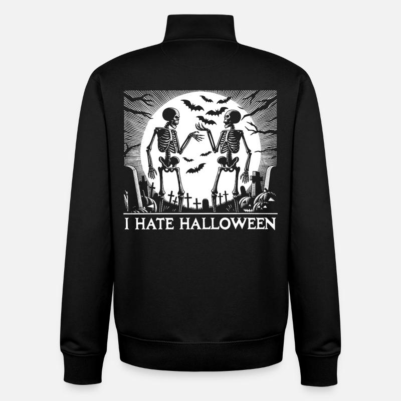 Squelettes hantés Halloween Design - Sweat zippé unisexe en coton bio Stanley/Stella - noir