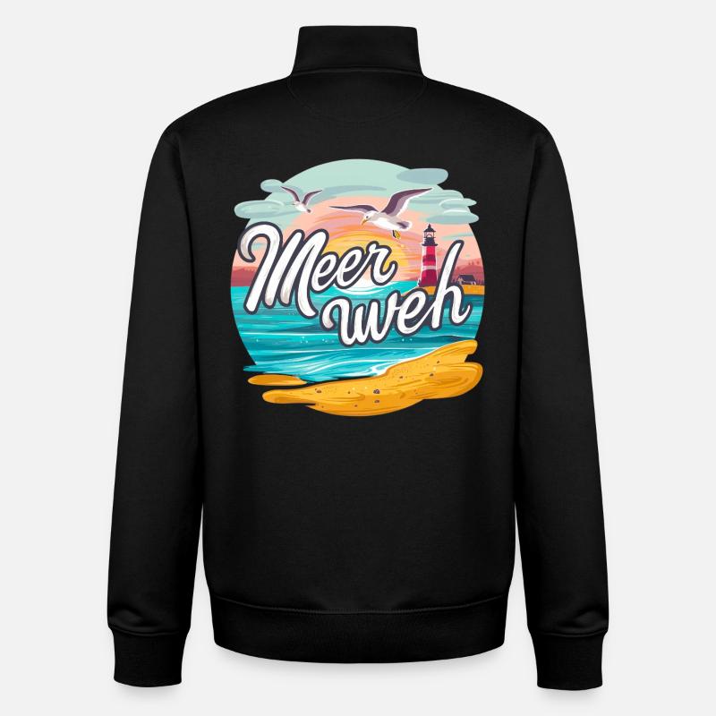 Meerweh - Unisex Organic Zip Sweatshirt von Stanley/Stella - Schwarz