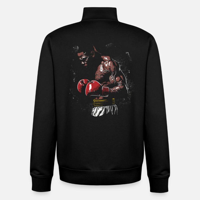 légende de la boxe - Sweat zippé unisexe en coton bio Stanley/Stella - noir